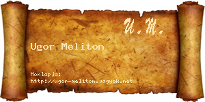 Ugor Meliton névjegykártya